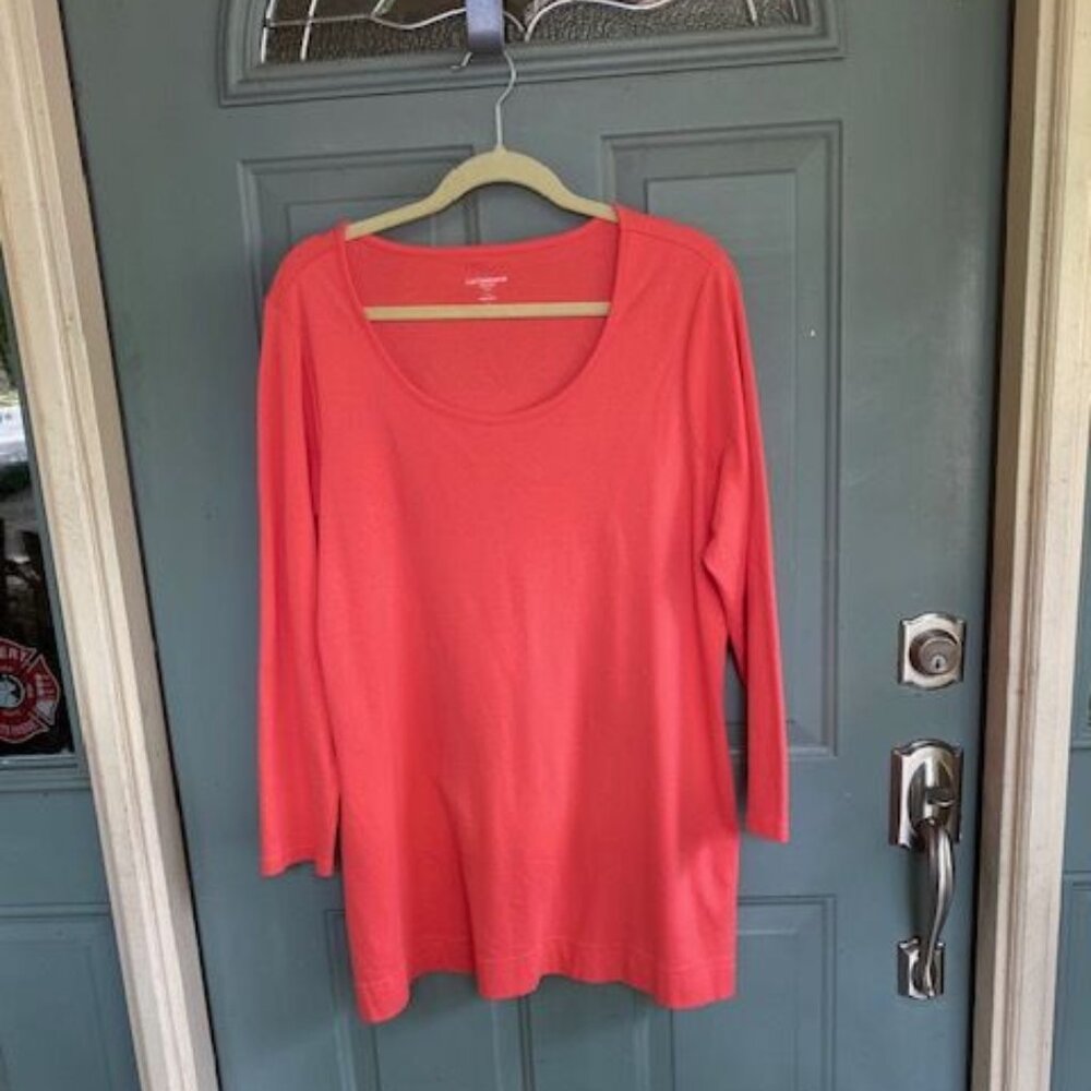 Liz Claiborne Essentials Tunic Top Plus Size 1X Cotton